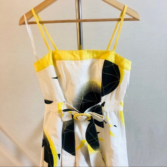 Vintage 90s Alberto Makali Dress and Jacket White Black Yellow Print Size 4 & 6 - Picture 4 of 16